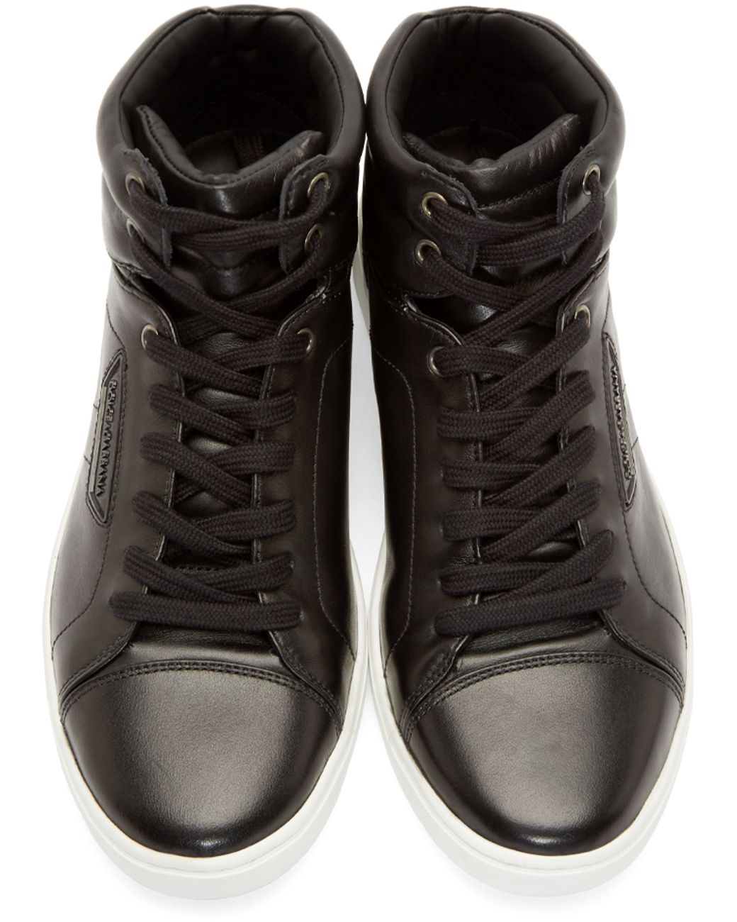 varsel træk uld over øjnene fårehyrde Dolce & Gabbana Black Leather London High-top Sneakers for Men | Lyst