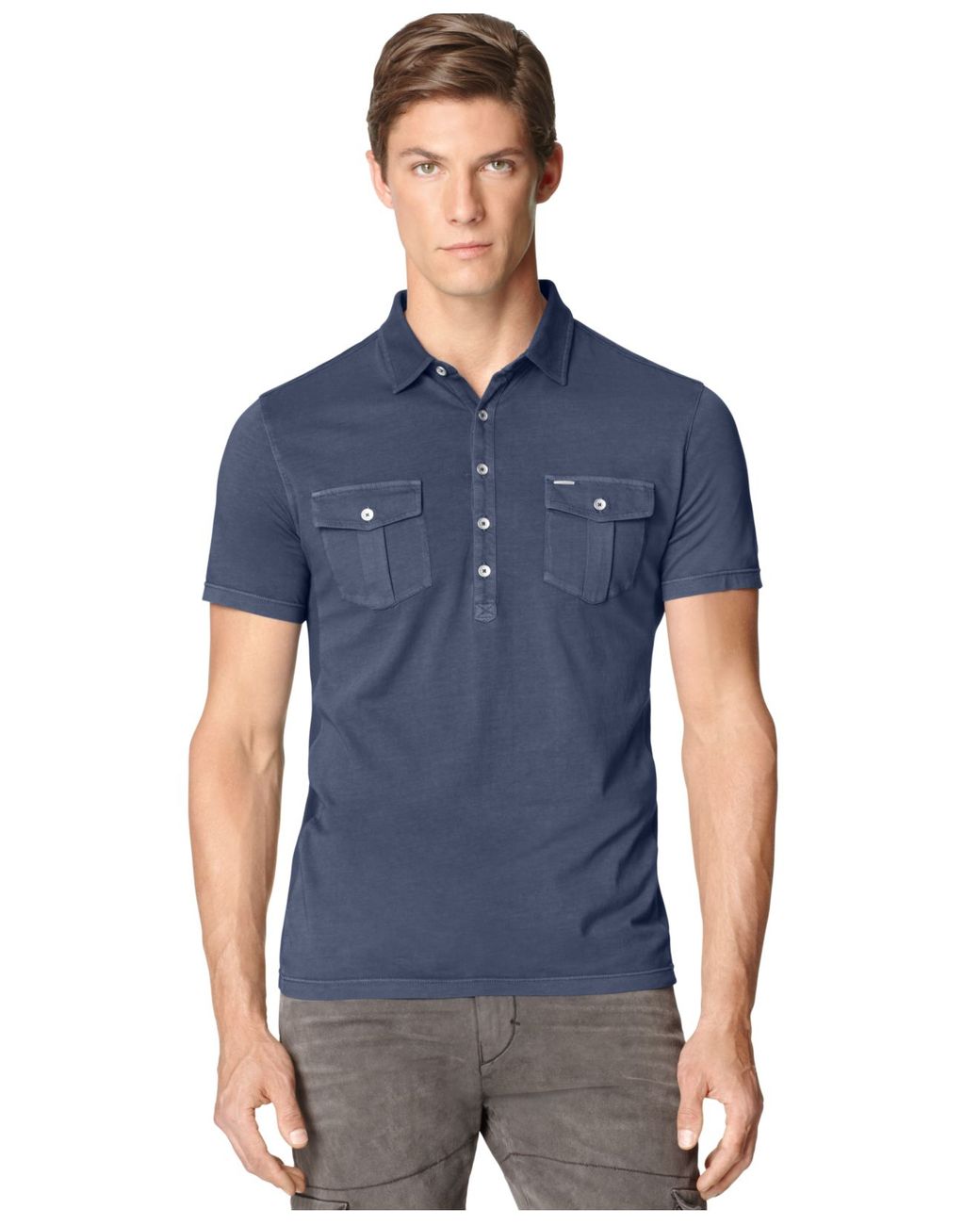 Calvin Klein Two-Pocket Polo in Blue for Men | Lyst
