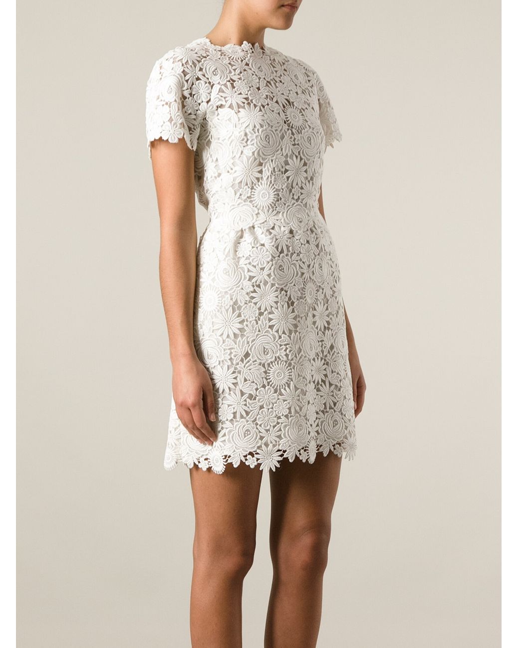 Valentino Lace Dress in White | Lyst