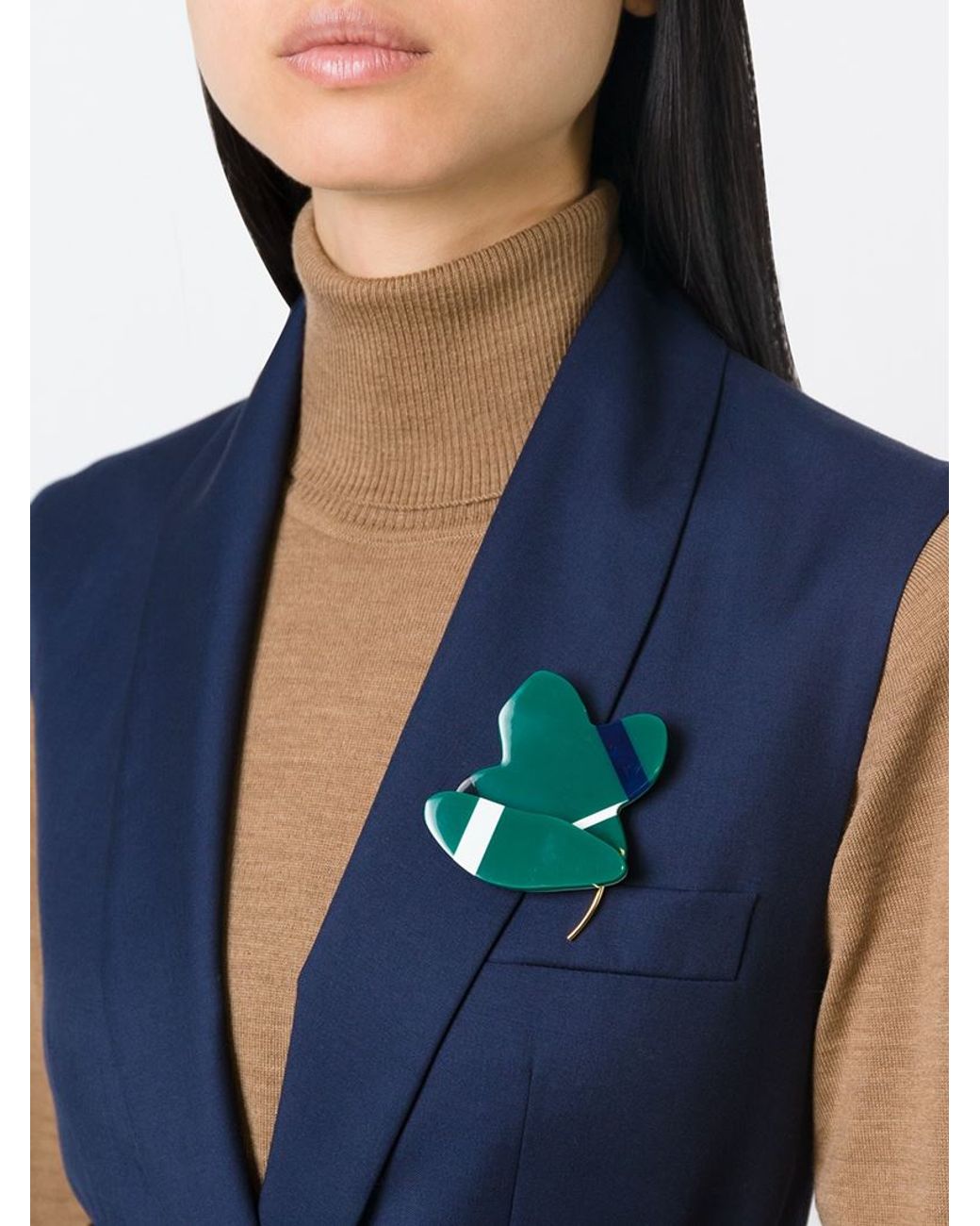 Marni Flower Brooch in Green Lyst