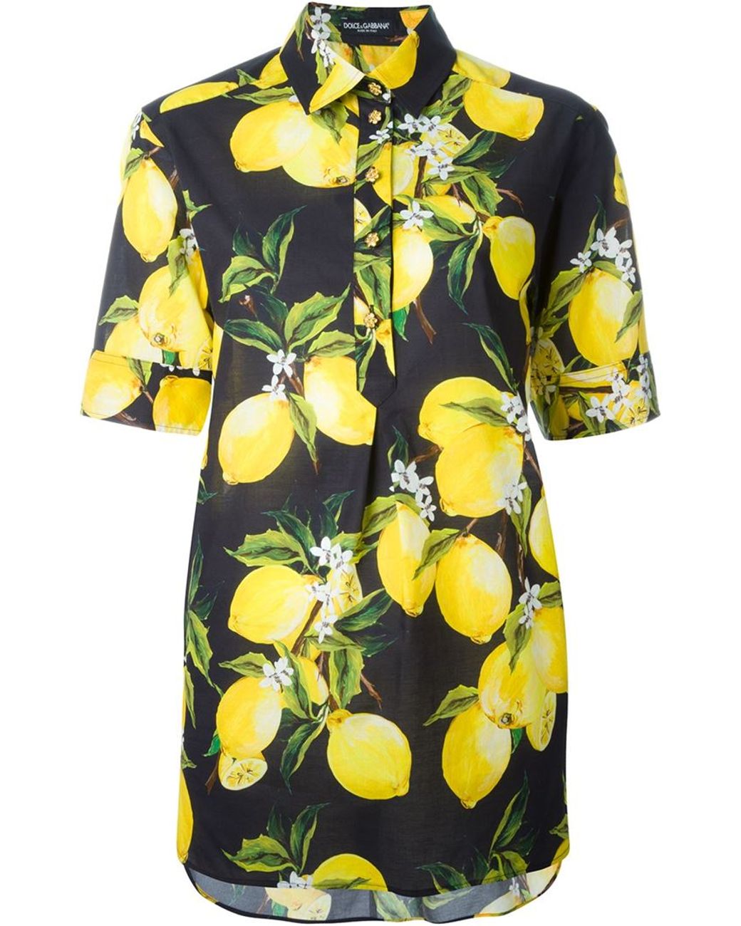 Dolce & Gabbana Lemon Print Shirt in Black | Lyst