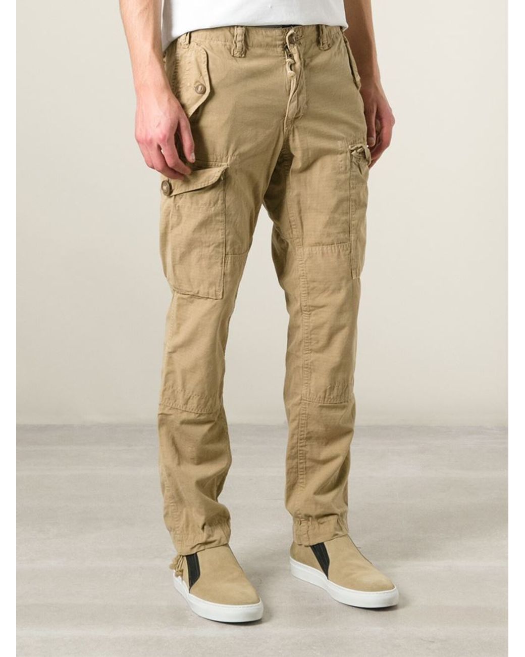 Polo Ralph Lauren Slim Fit Cargo Trousers in Natural for Men | Lyst