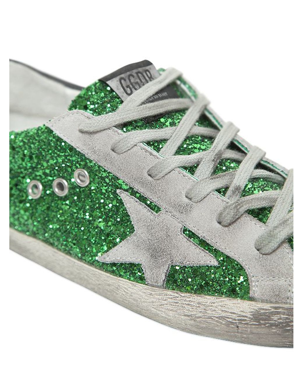 Golden Goose Superstar Sneakers Emerald Green Glitter Lyst