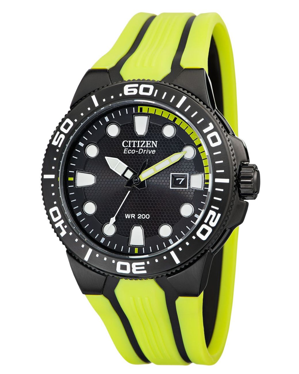 Citizen Men'S Eco-Drive Scuba Fin Yellow Rubber Strap Watch 46Mm Bn0095-16E  in Black for Men | Lyst