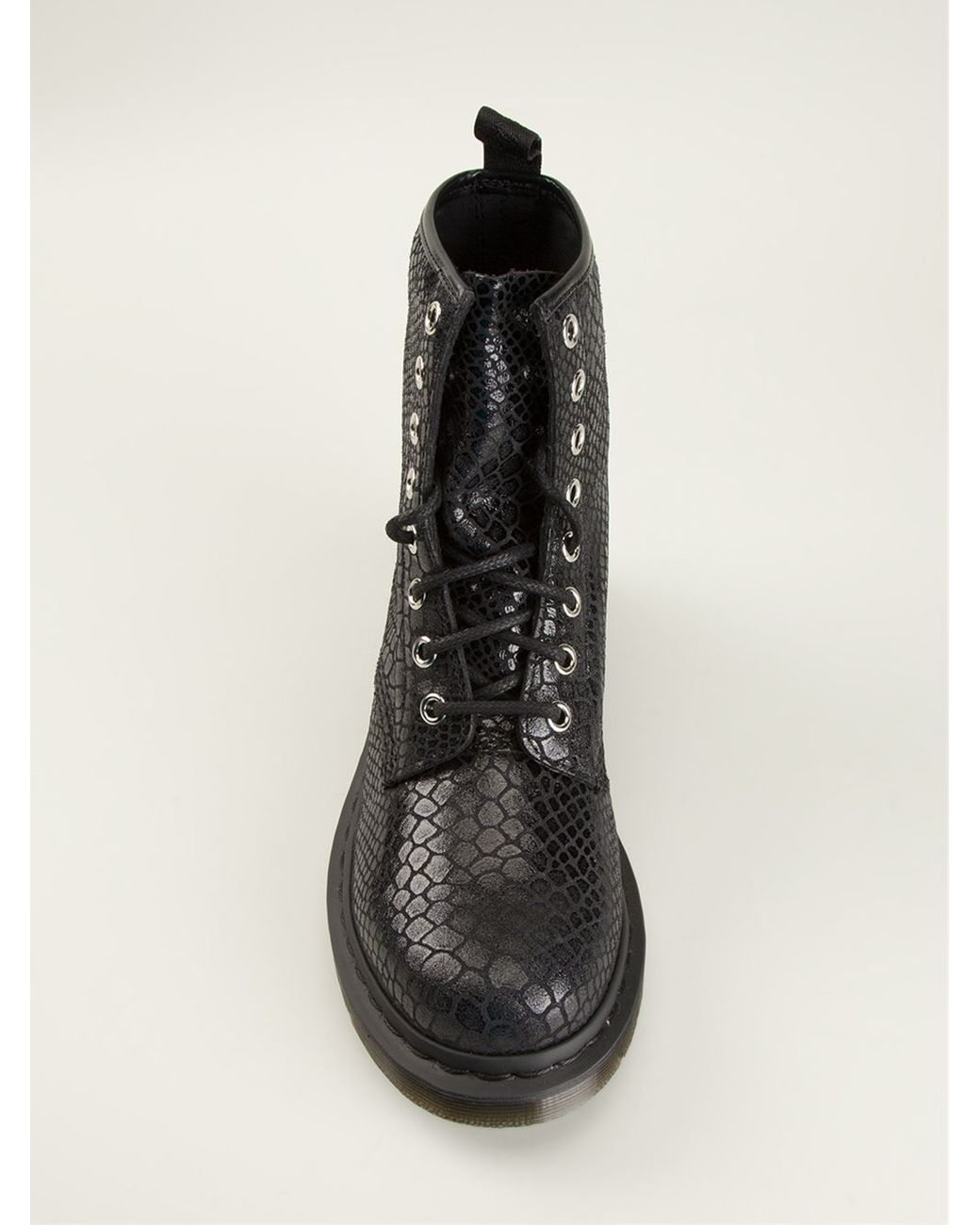 Dr. Martens '1460' Snakeskin Effect Boots in Black | Lyst