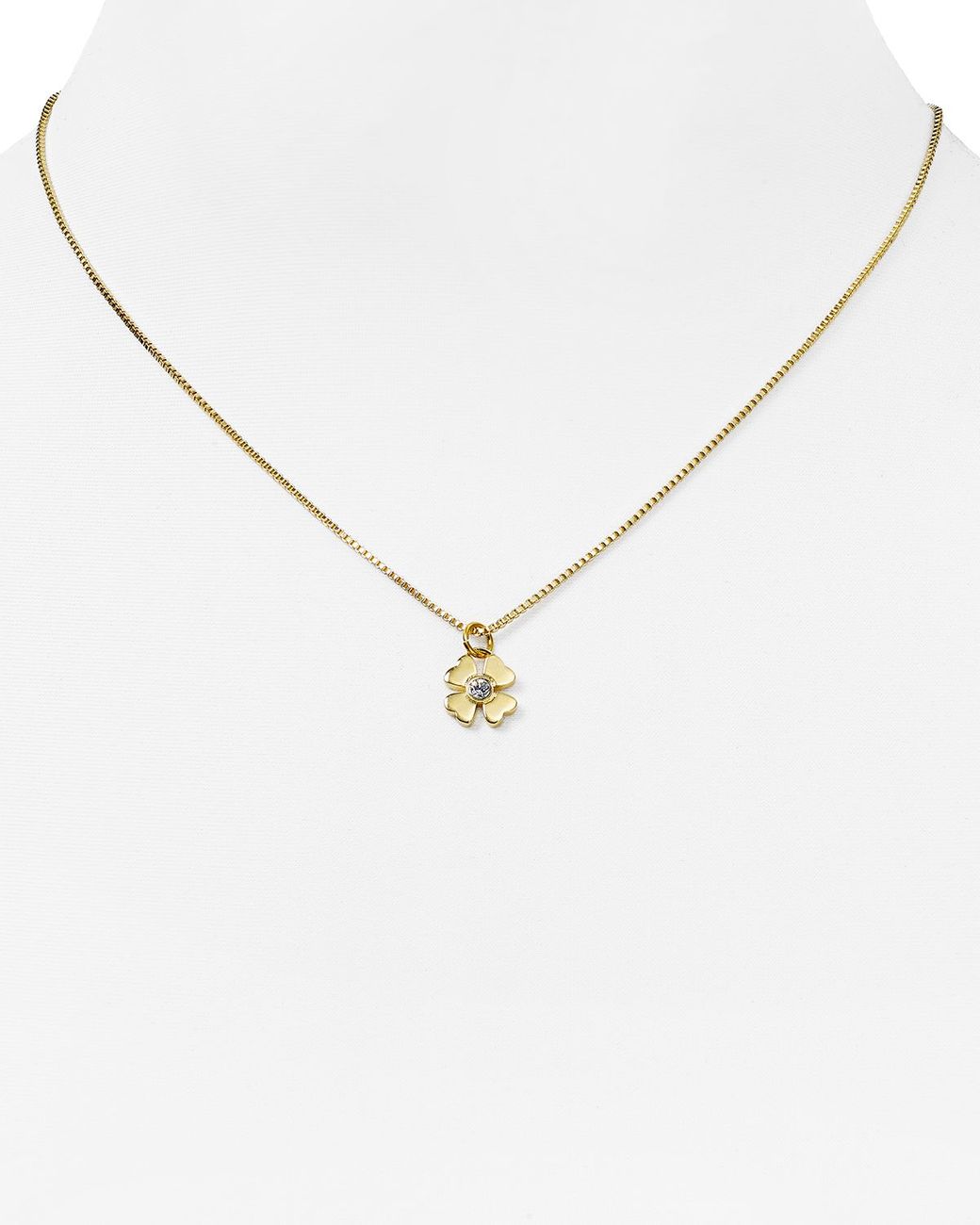Kate Spade Four Leaf Clover Pendant Necklace, 16" in Metallic Lyst