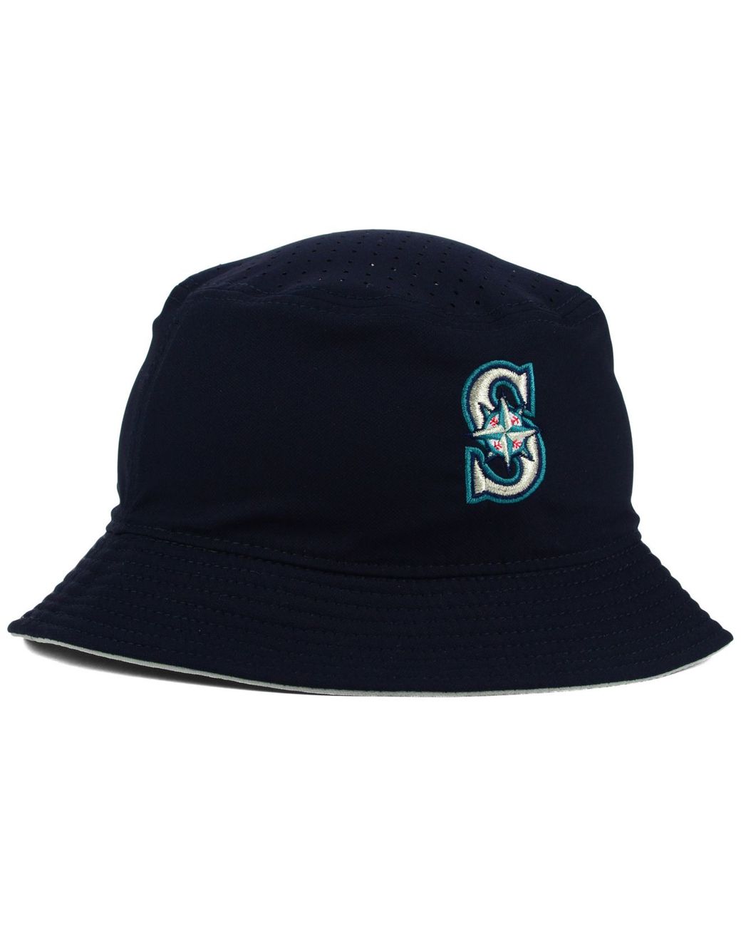 Seattle Mariners Spring Training Embroidered Logo Khaki Bucket Hat Sz L MLB