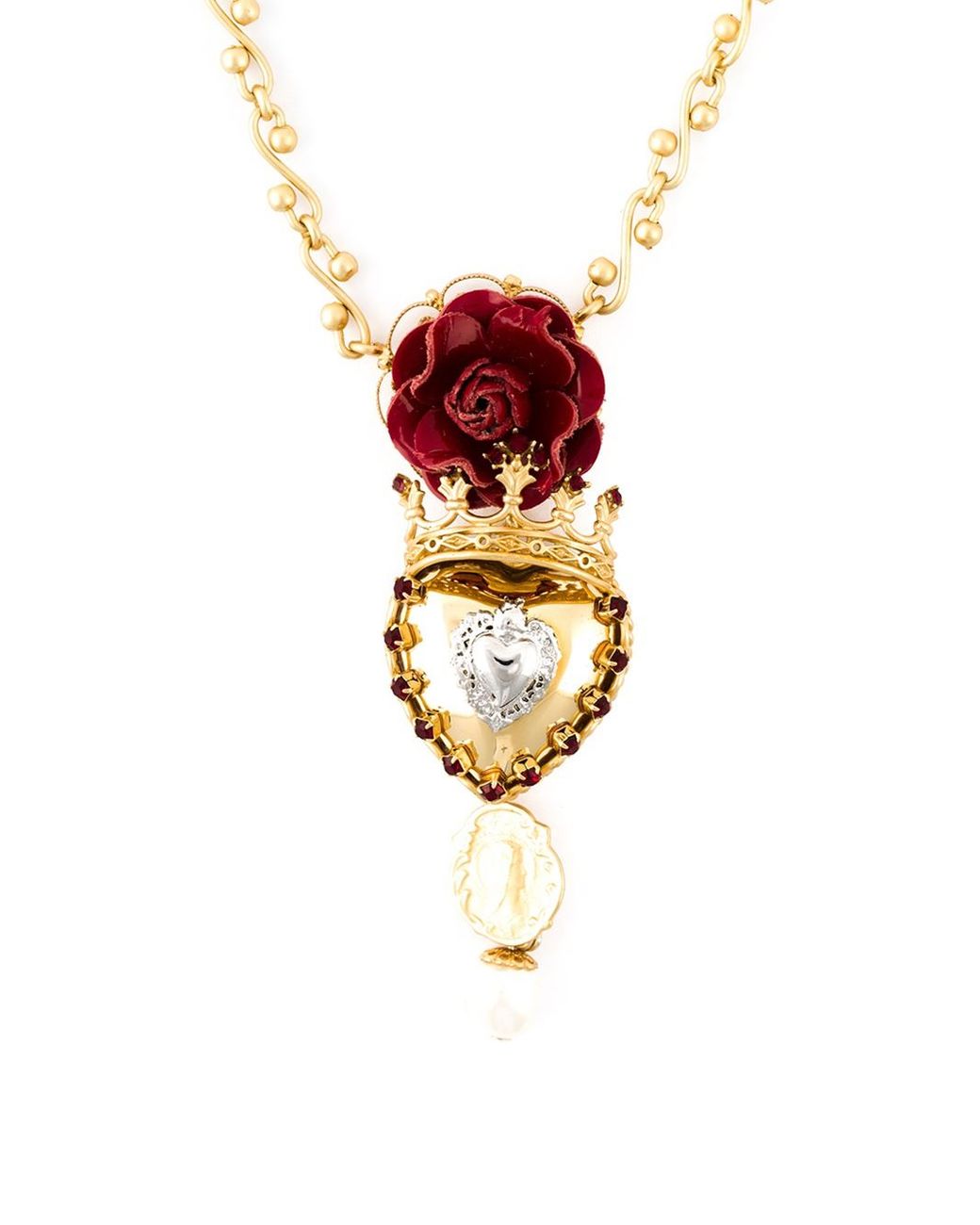 Dolce & Gabbana 'Sacred Heart' Pendant Necklace in Metallic | Lyst