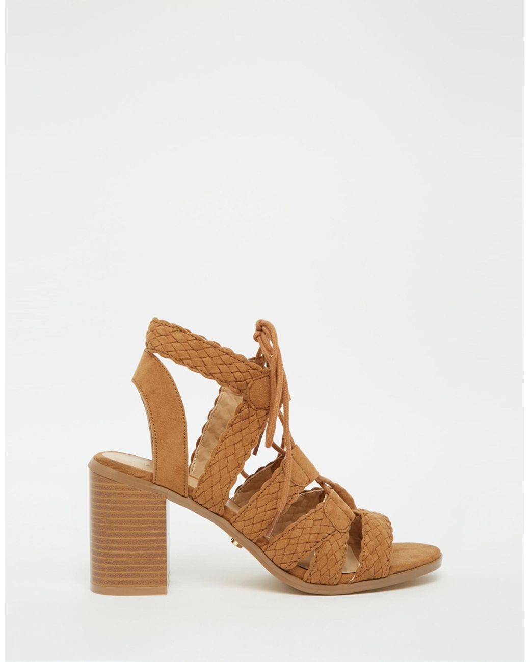 Tan lace up clearance block heels