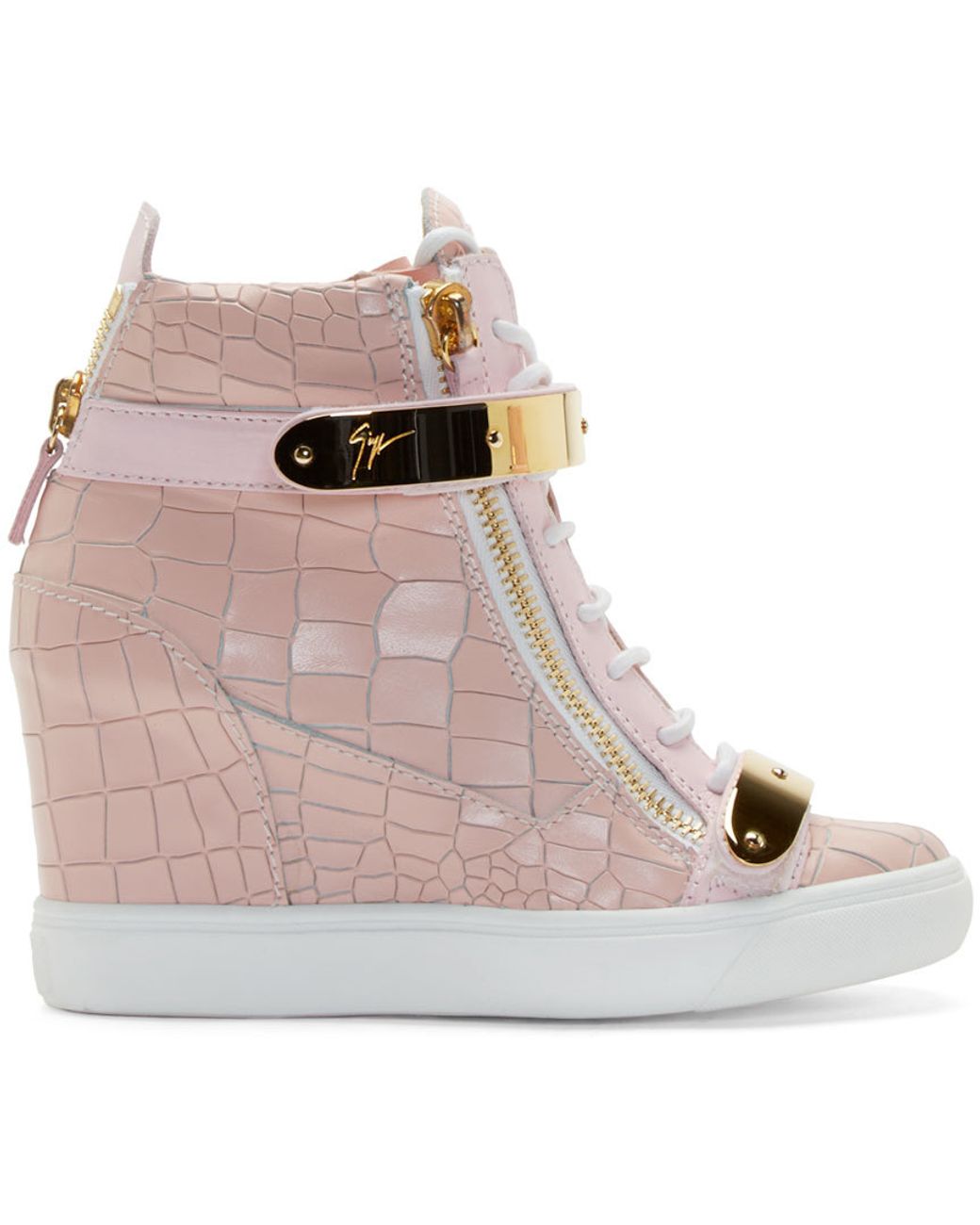 Pink High_top Wedge Sneakers | Lyst