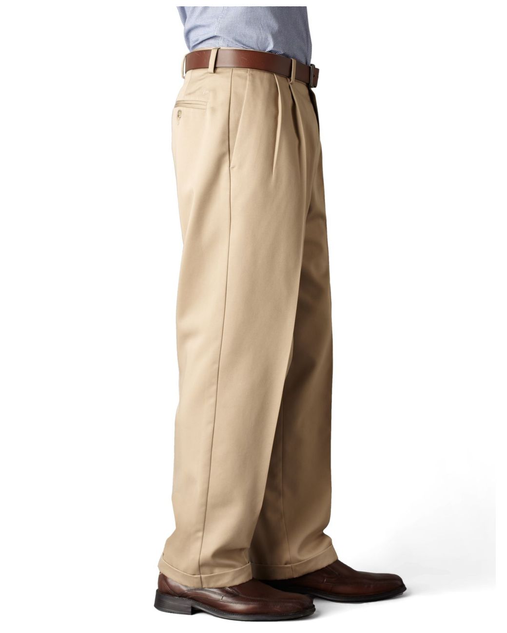 Dockers D4 Relaxed Fit Never Iron Essential Khaki Pleated Pants ...