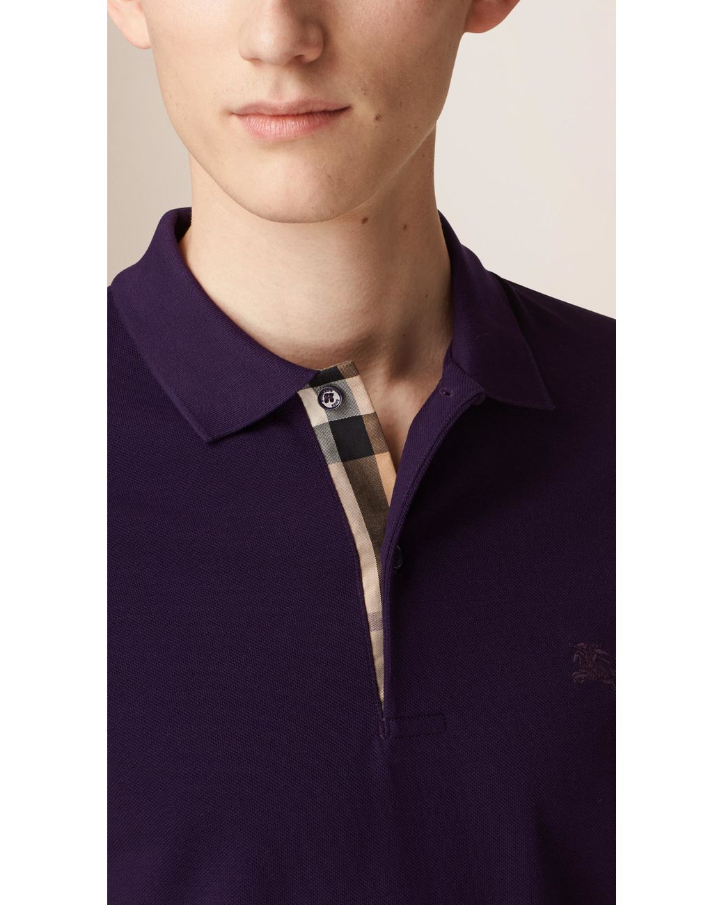 Burberry polo shirt purple online