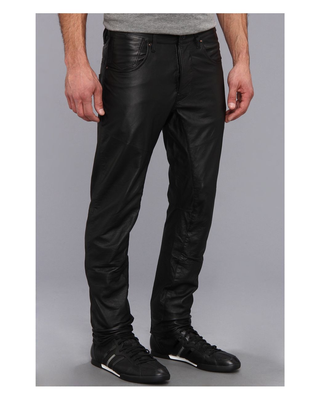 G-Star RAW Afrojack Acrotch Tapered Leather Pant in Black for Men | Lyst