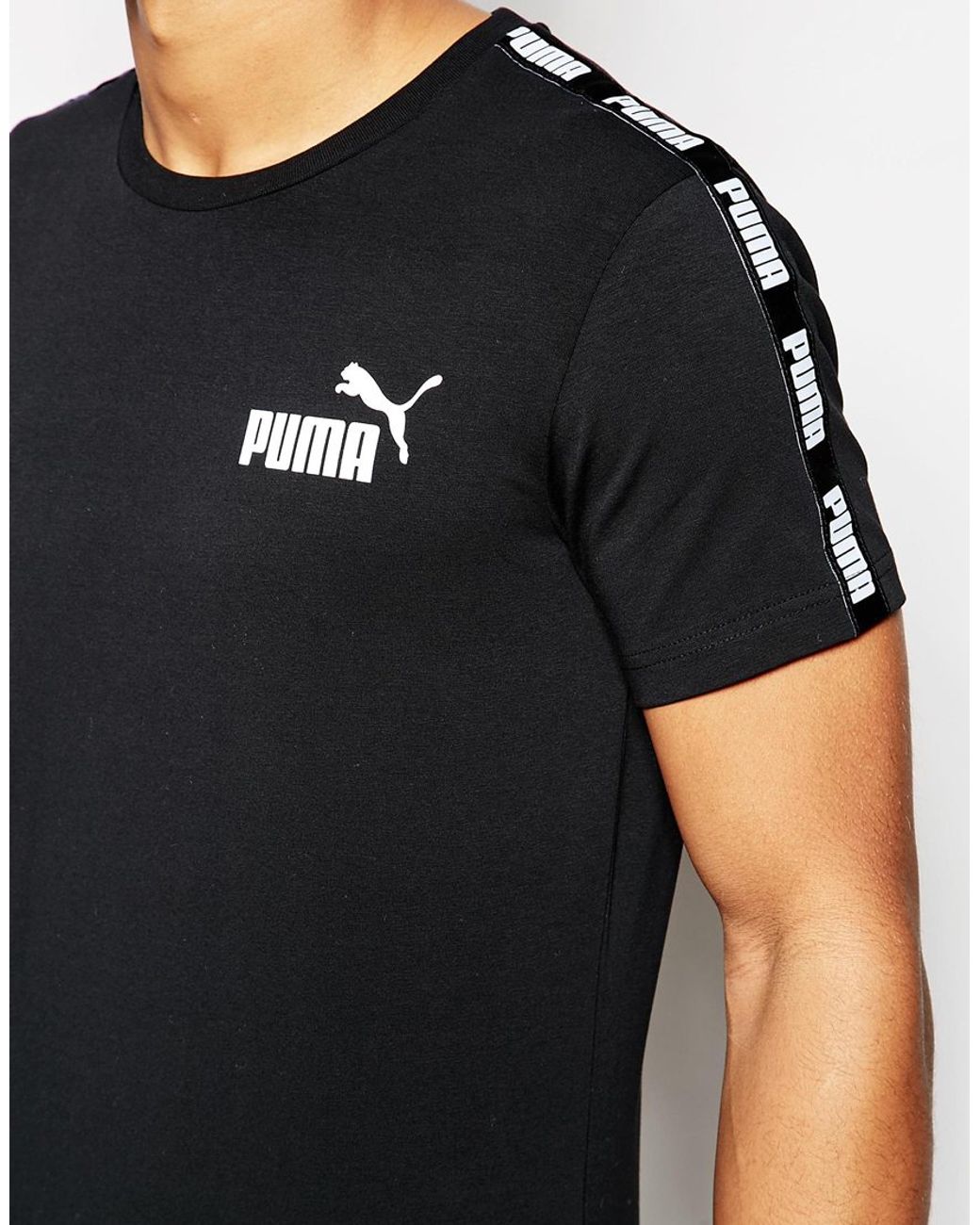 PUMA T-shirt With Taping in Black for Men | Lyst