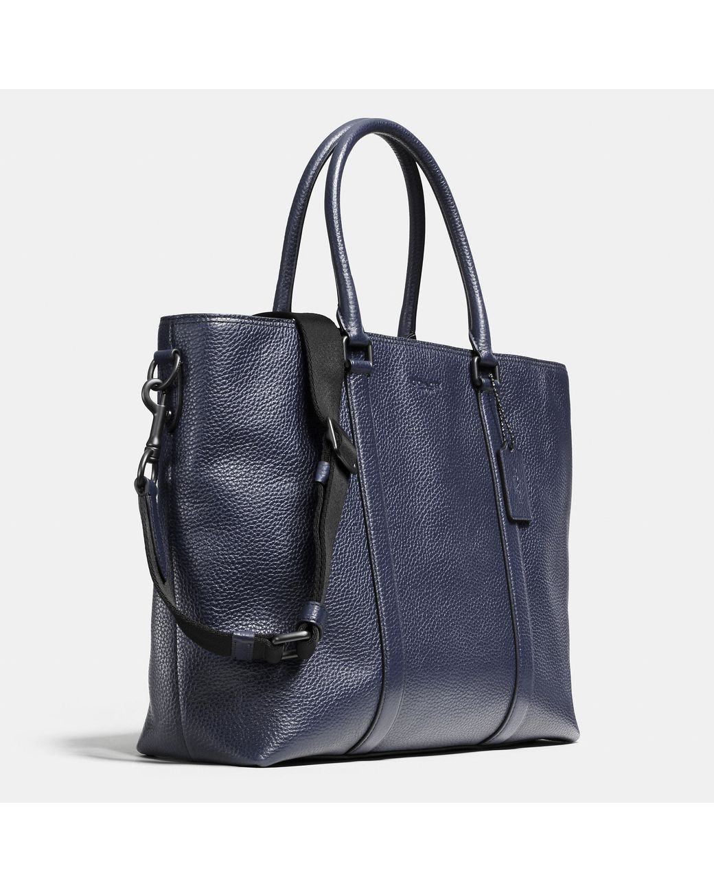 COACH Metropolitan Tote In Pebble Leather in Black for Men Lyst
