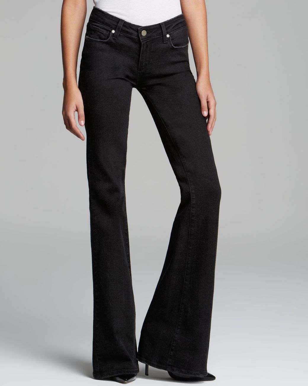 PAIGE Jeans Fiona Flare in Vintage Black | Lyst