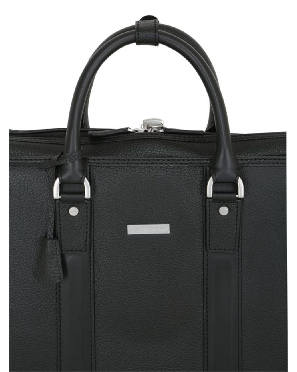 Insert NR Brooks Brothers LNWOT Brooks Brothers Black Grained Leather Double Gusset Briefcase 