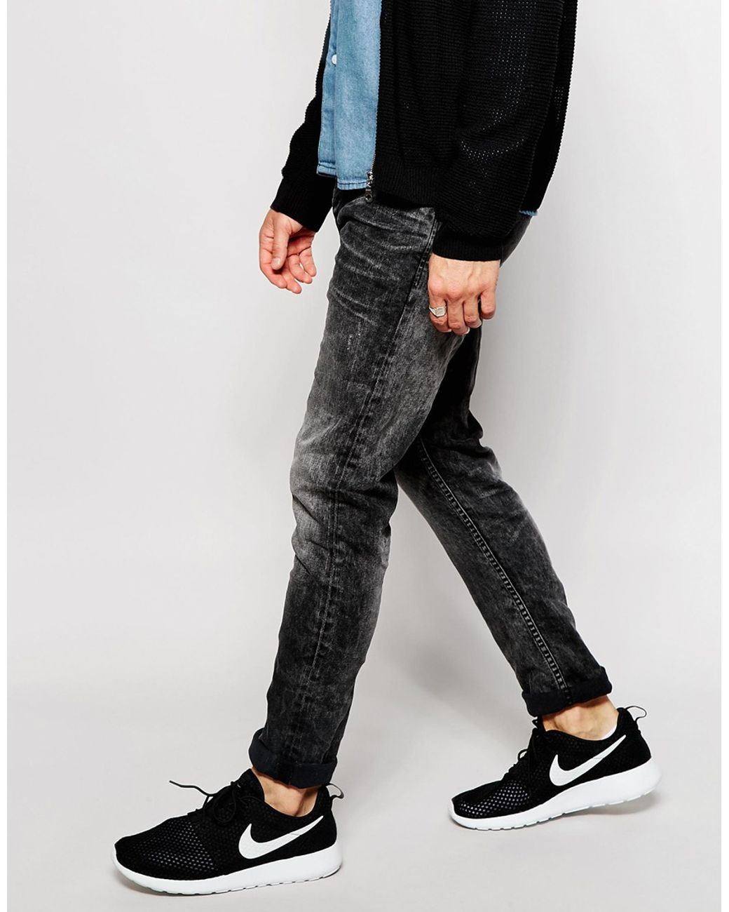 Only & Sons Acid Wash Black Jeans In Slim Fit in Gray for Men | Lyst