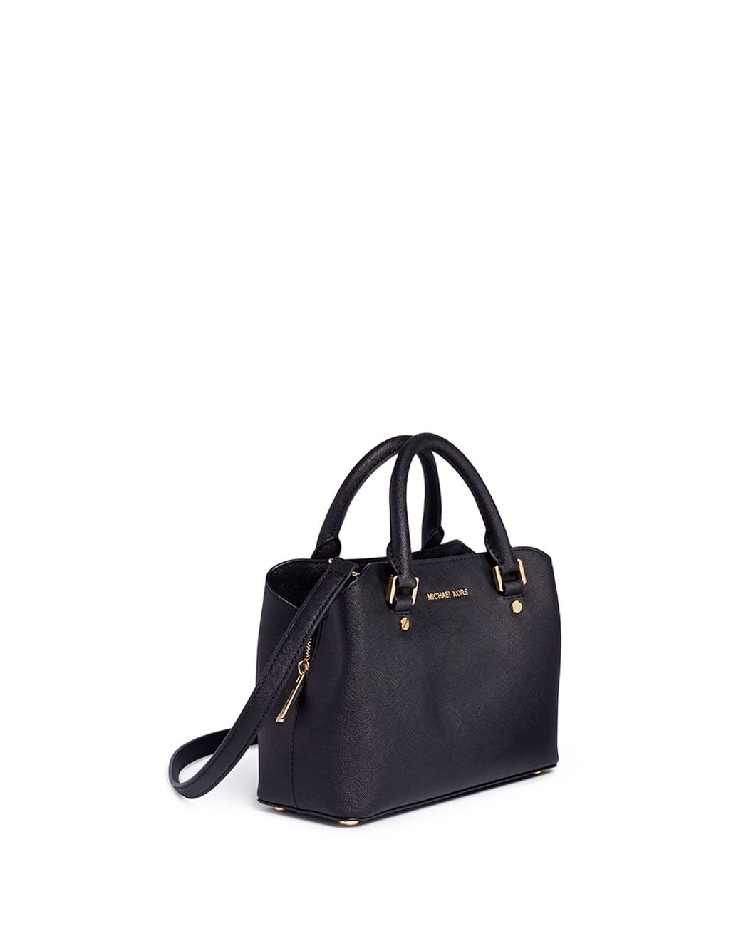 Michael Kors 'savannah' Small Saffiano Leather Satchel in Black | Lyst