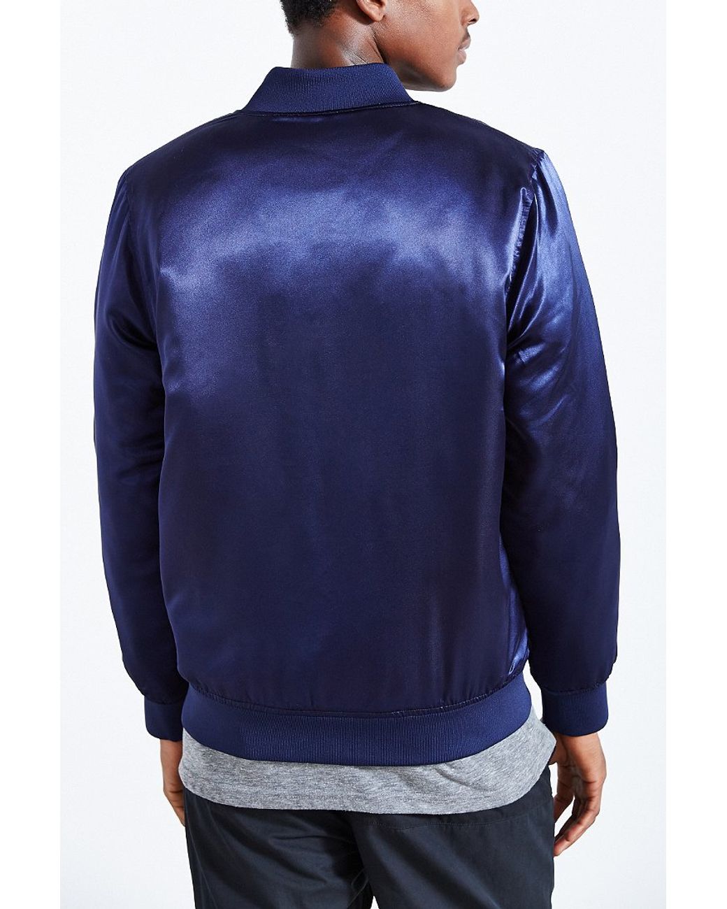 Stussy Stock Satin Jacket in Blue for Men | Lyst