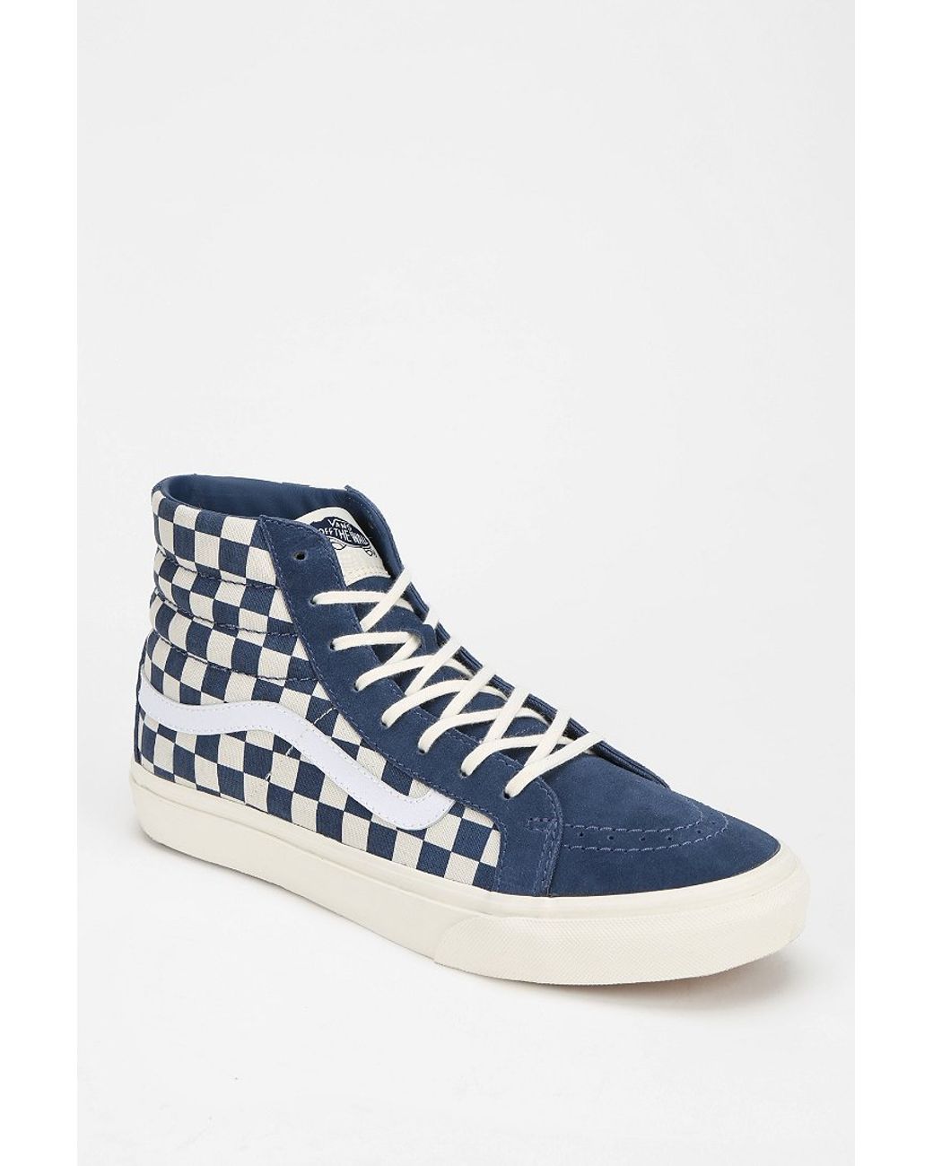 Vans Sk8hi Checkered Womens Hightop Sneaker in Blue | Lyst