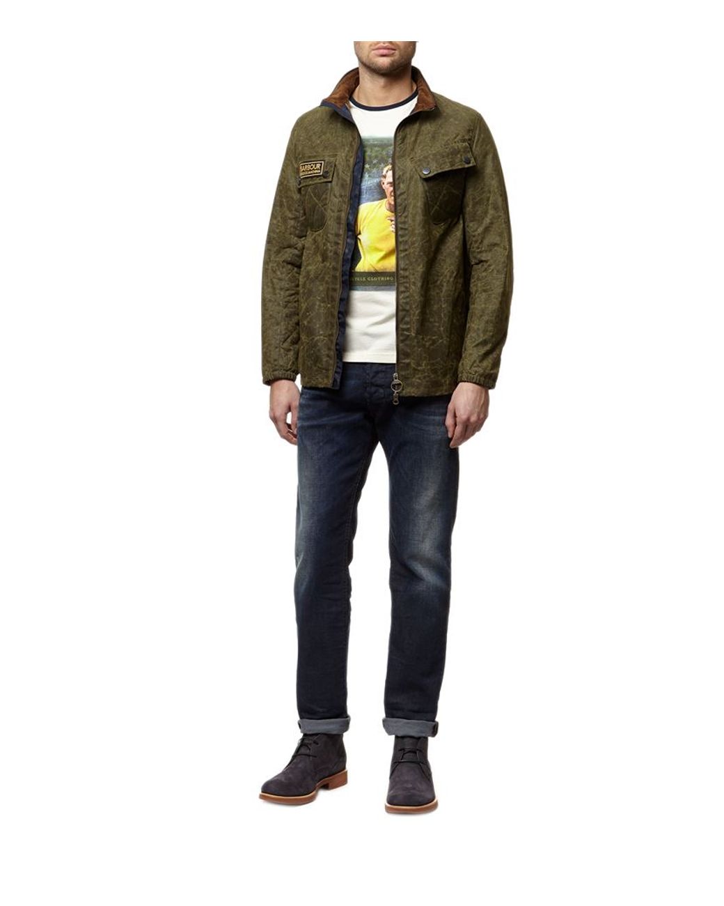 Barbour Devonport Beeswax Coated Jacket in Green for Men | Lyst Canada