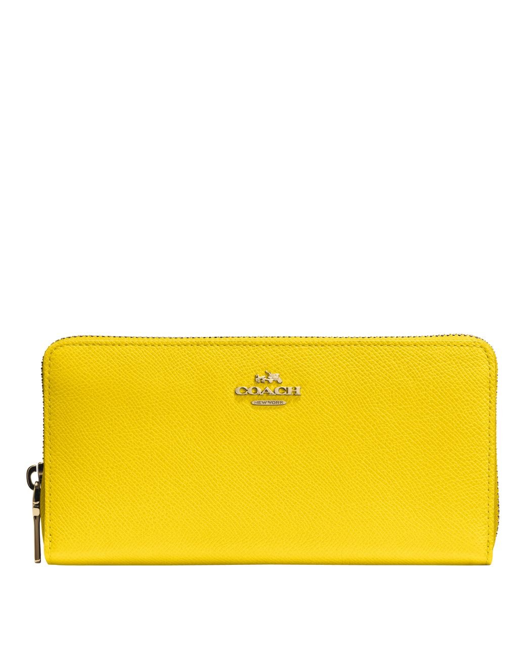 COACH Accordion Zip Wallet in Yellow