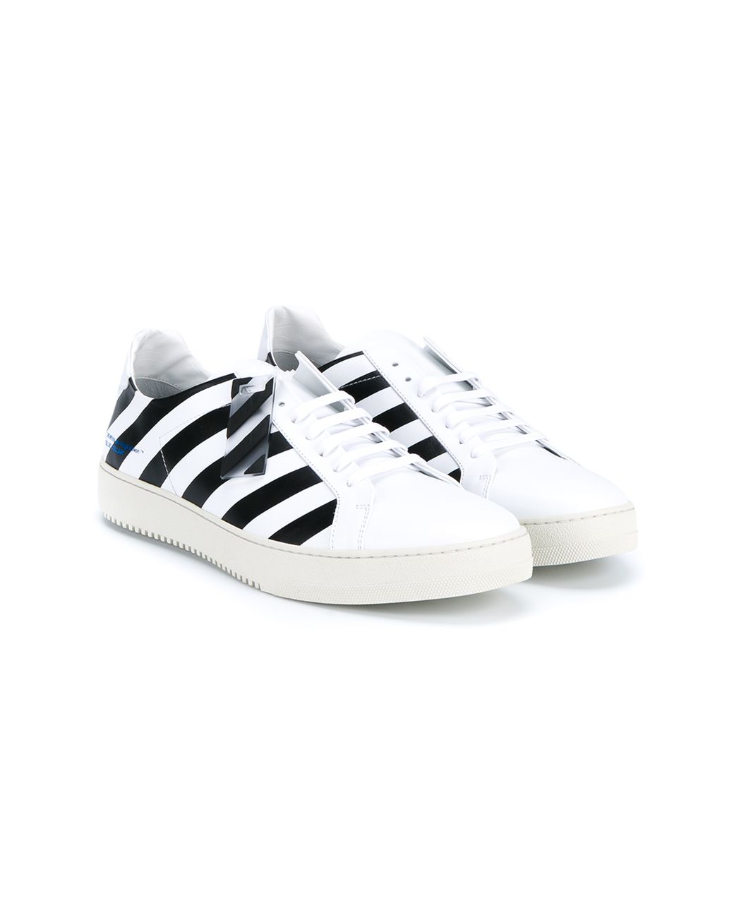 Samlet Spole tilbage Praktisk Off-White c/o Virgil Abloh Striped Leather Sneakers in White for Men | Lyst