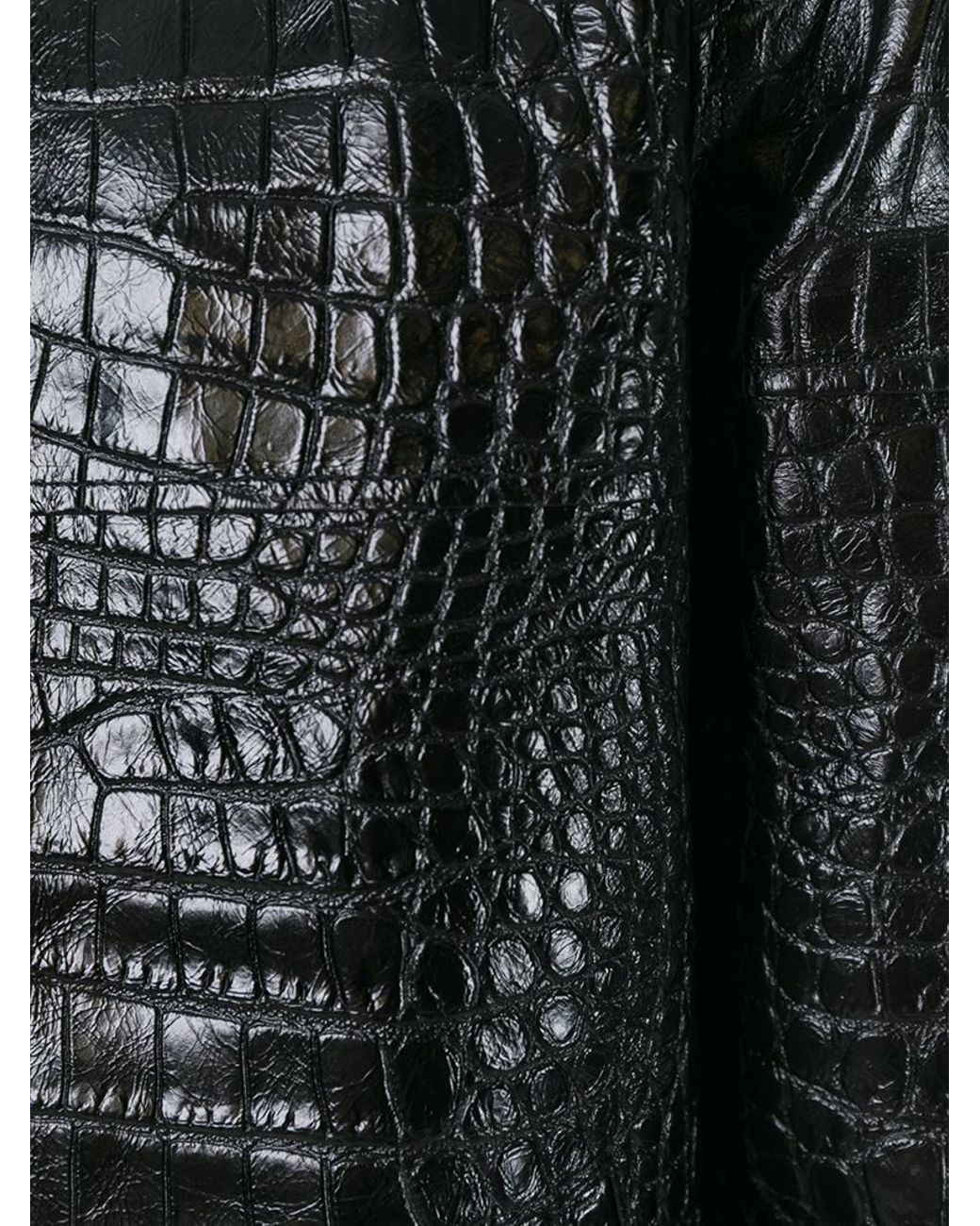 Saint Laurent Crocodile Embossed Jacket in Black for Men