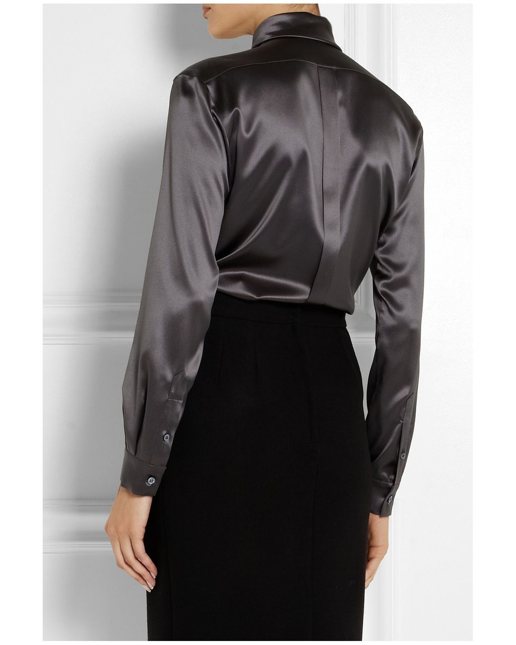 Gray satin best sale blouse
