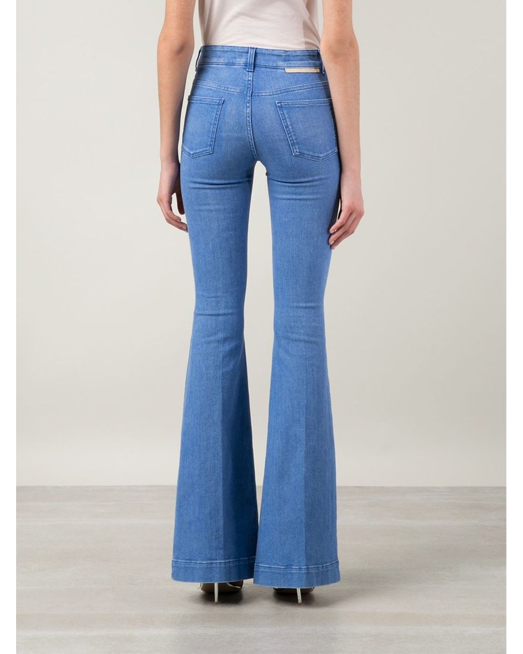 Stella McCartney Denim Flared Jeans in Blue | Lyst