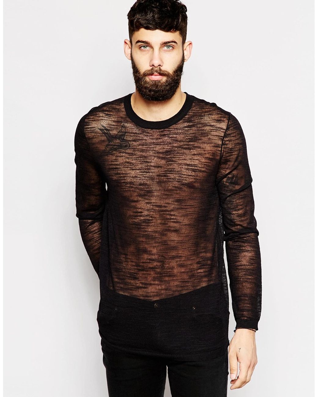 See through deals knit sweater