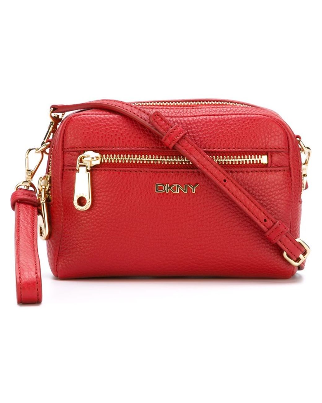DKNY Small Zip Crossbody Bag in Red