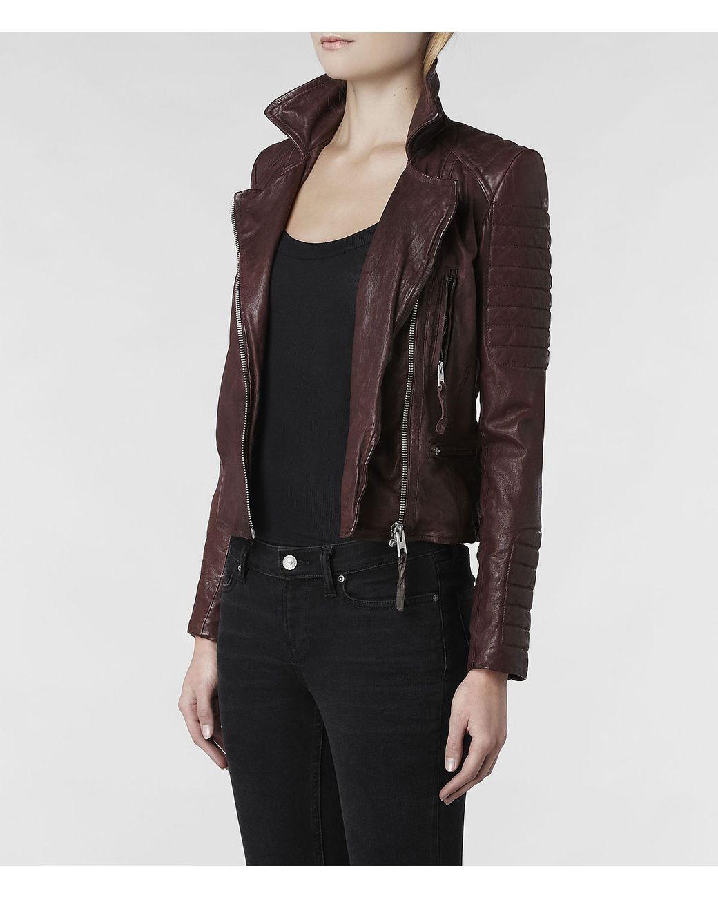 Allsaints oxblood deals leather jacket