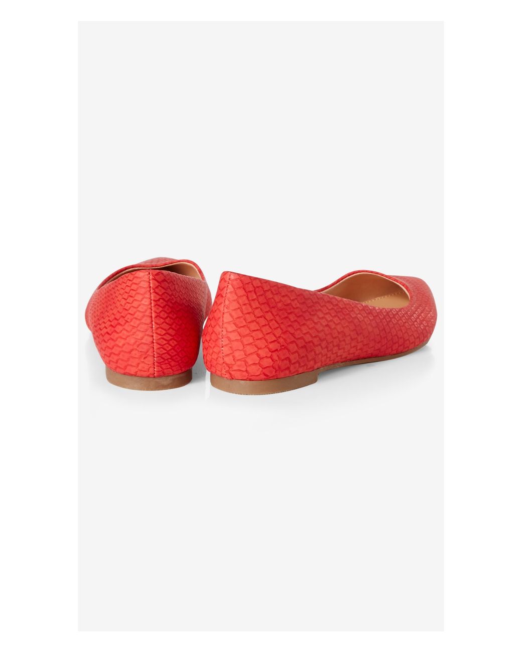 Express Synthetic Red Textured Pointed Toe Flat | Lyst