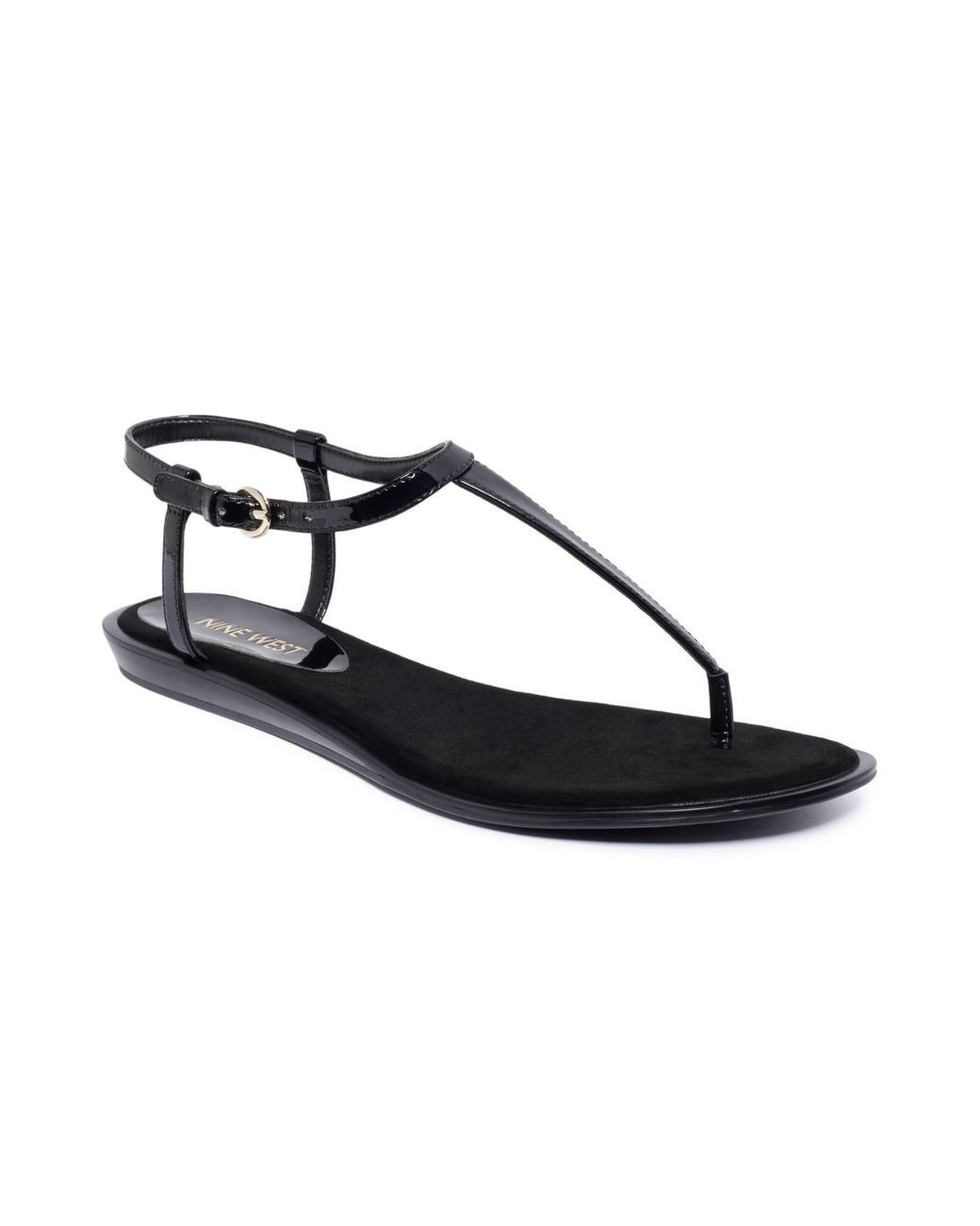 Nine West Venga Thong Sandals in Black | Lyst