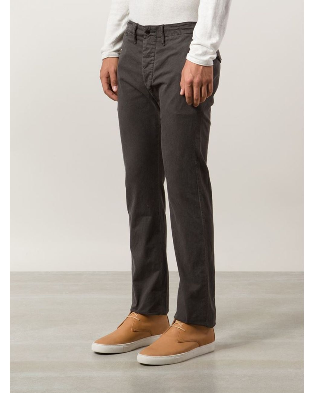 RRL 'officer's Chino' Trousers in Grey (Grey) for Men | Lyst UK
