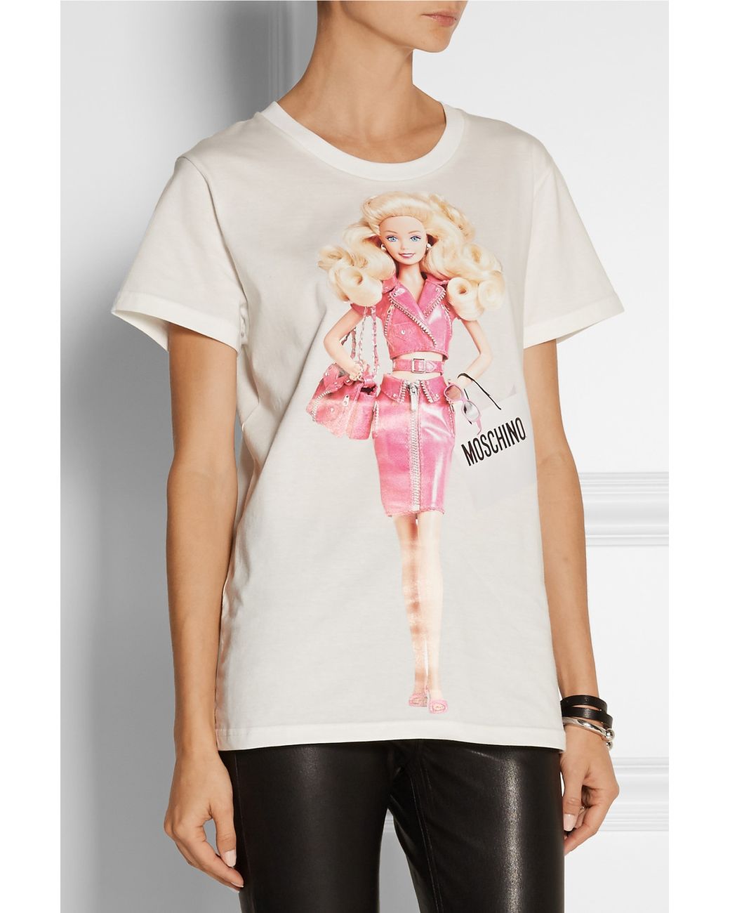 Moschino Barbie -Print Cotton-Jersey T-Shirt in White | Lyst UK