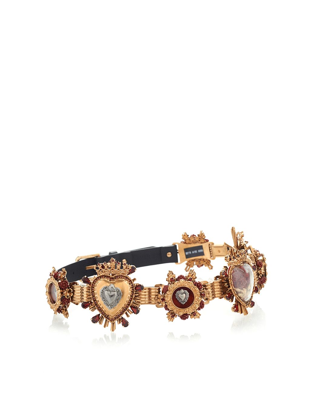 Dolce Gabbana Small Sacred Heart Belt in Gold Multi in Metallic