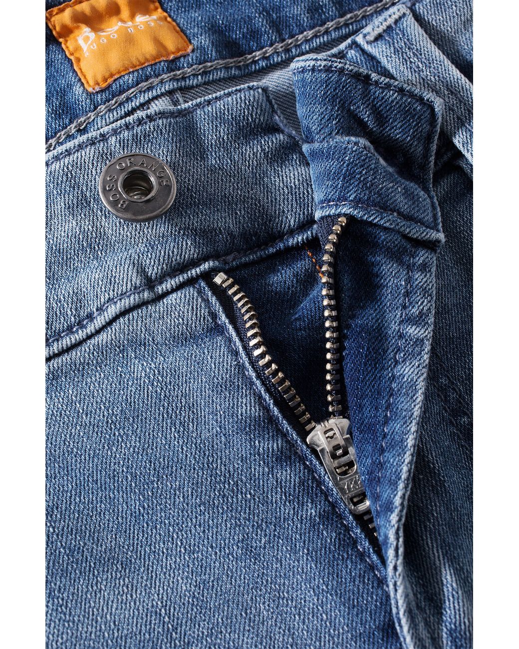 BOSS by HUGO 'Orange 63' | Slim Stretch Cotton in Blue for Men | Lyst