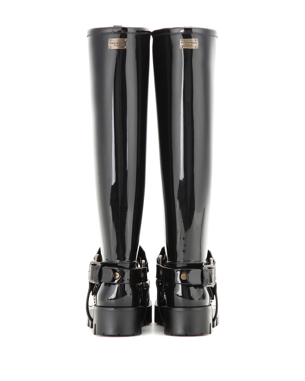 Dolce Gabbana Knee High Rain Boots in Black Lyst