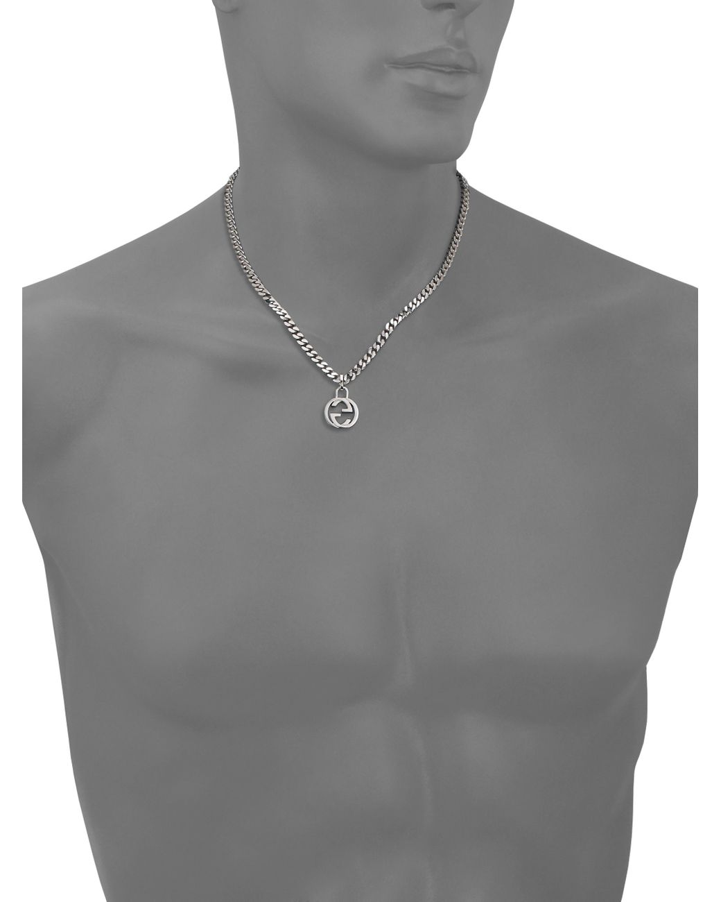 Gucci Interlocking Silver Necklace in 
