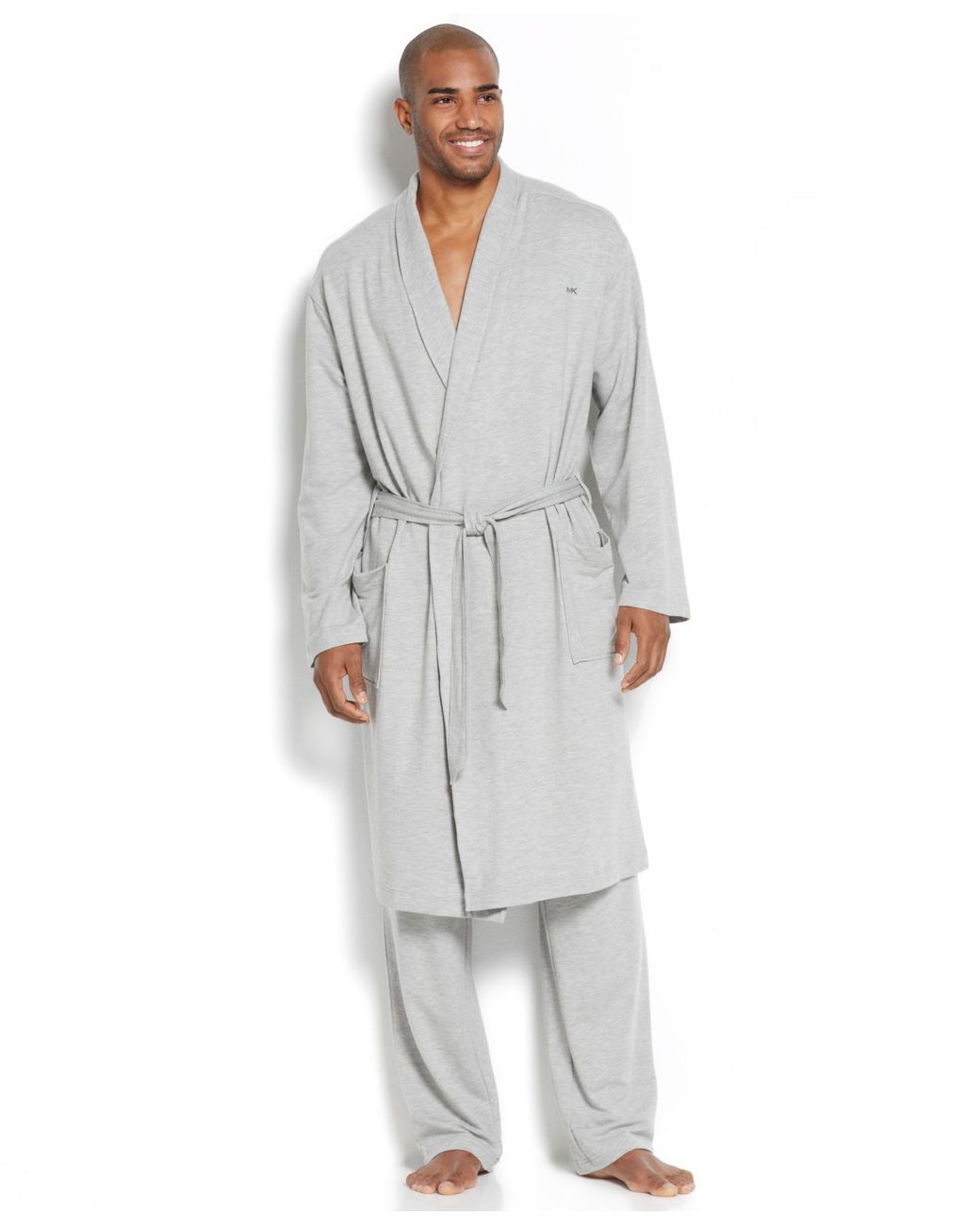 Michael Kors Men'S Modal French Robe in Gray for Men | Lyst