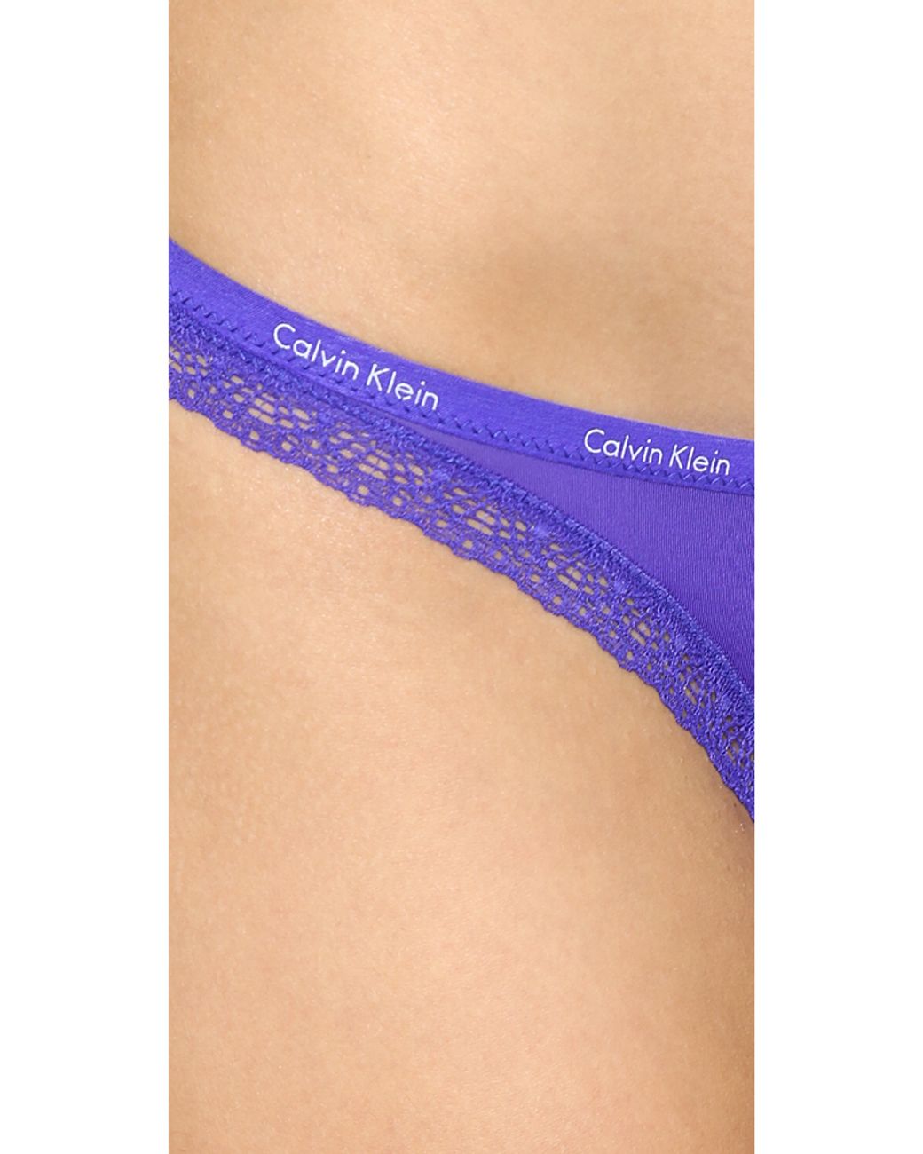 Calvin Klein Bottoms Up Thong - Royal/Lace in Blue | Lyst