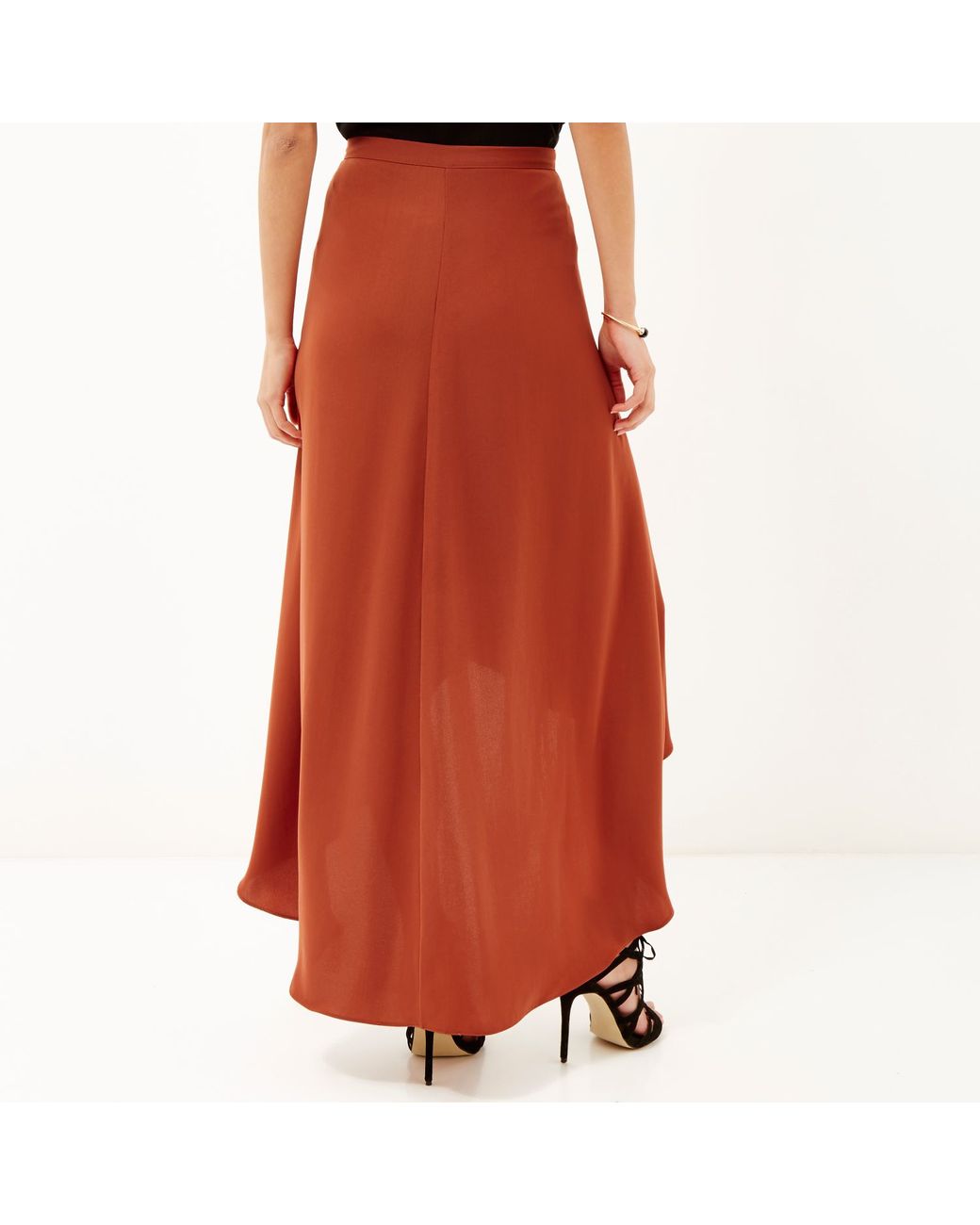River Island Rust Brown Wrap Maxi Skirt Lyst UK