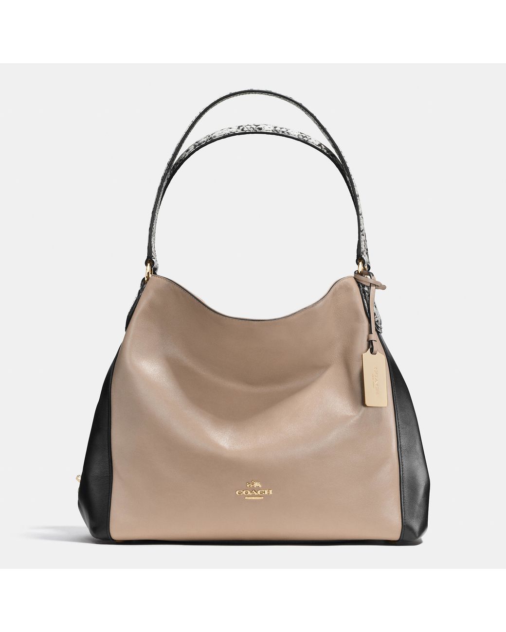 Coach edie 31 signature embossed leather shoulder bag top