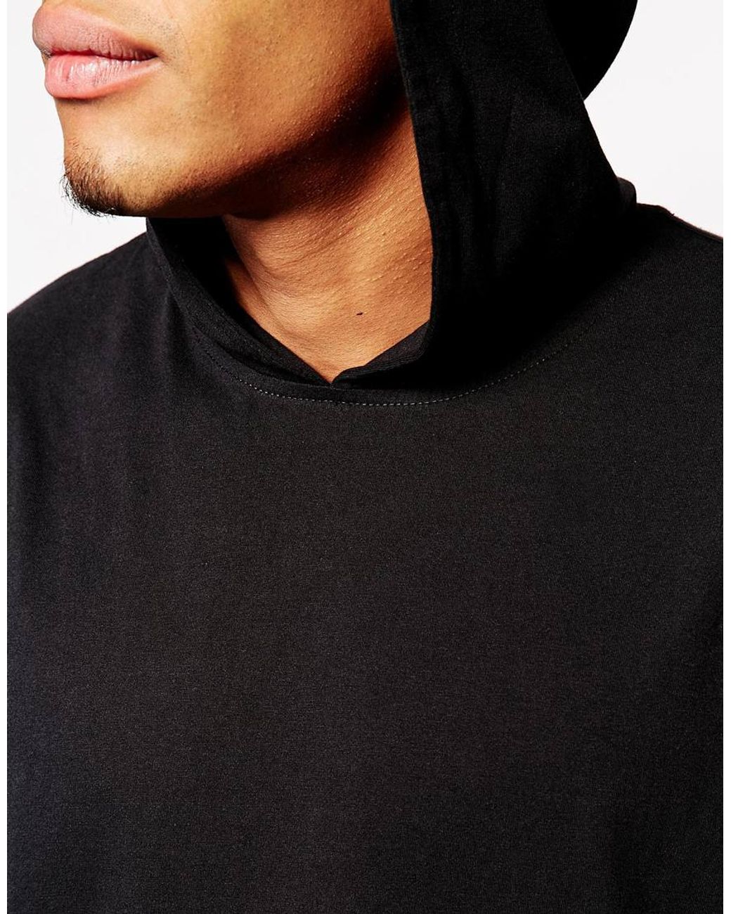 ASOS Longline Oversized Long Sleeve T-Shirt With Hood in Black for Men |  Lyst