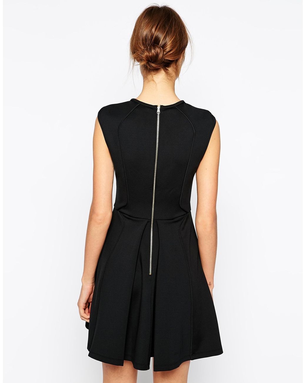 ted baker skater dress size 1 Ted Baker Size 1 Blue Sleeveless Velvet Fit & Flare Skater Dress