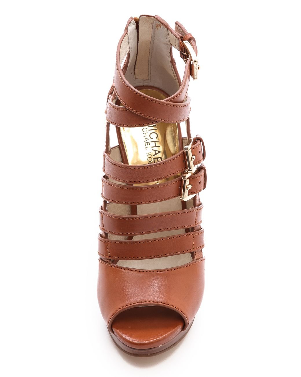 MICHAEL Michael Kors Sandra Platform Sandals Luggage in Brown Lyst