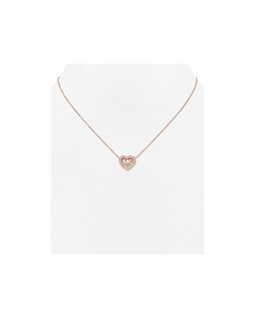 Michael Kors Pave Heart Pendant Necklace, 16
